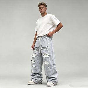 Pantalons de jogging pour hommes en coton French Terry personnalisés, avec cordon de serrage, style décontracté - Product Image 6