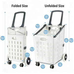 Chariot de supermarché grande capacité 340L, robuste, en treillis métallique, avec roulettes silencieuses, pour usage commercial en épicerie et vente au détail, kit complet - Product Image 5