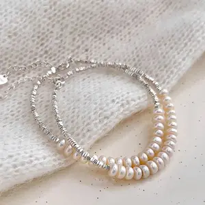 Baroque Irregular Half Bracelets For Women Luxury Pearl Women's Chain Beads Bracelet 925 Silver Fashion Jewelry Bracelets