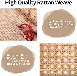 Groothandel Rotan Cane Webbing Roll Natuurlijke Mesh Meubelen Naturel/Pe/Pvc/Papier Rotan Banden Voor Rotan Stoel En Geschenkmanden - Product Image 5