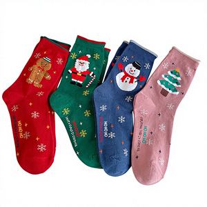 Chaussettes de Noël personnalisées pour adultes RUIQUWIN, chaussettes d'hiver et d'automne chaudes, bonhomme de neige, dessin animé, mi-mollet, tricot élastique, décontractées, décoration de vacances, douces - Product Image 1