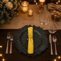 Assiettes de présentation dorées en plastique de 13 pouces, réutilisables, pour mariage, Halloween, Noël, assiettes modernes pour dîner