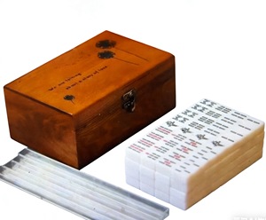 Premium Wooden <b>Mahjong</b> Storage Box <b>Set</b> with Acrylic American <b>Mahjong</b> Tiles and Counting Racks - Product Image 2