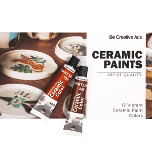 12-जीवंत रंग 12 मिलीलीटर ट्यूब वाटरप्रूफ अल्ट्रा-चिकनी और गैर-विषाक्त अनुकूलन बेहतर कवरेज सिरेमिक कलाकारों के लिए - Product Image 6