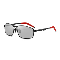 Nouvelles lunettes de soleil polarisées pour hommes, à changement de couleur, créatives, carrées, en métal, pour la conduite et la pêche