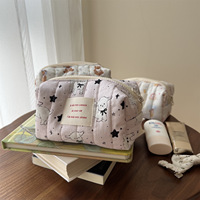 Sac à maquillage et pour téléphone portable avec fermeture éclair, petit sac en forme de bateau, motif animal mignon de dessin animé, rayures verticales matelassées, logo personnalisé