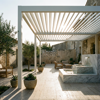 Pérgola de Aluminio con Gran Capacidad para Nieve, Techo de Láminas, Gazebo Impermeable, Vigas Reforzadas, Marca Lcy, Modelo Lcy001