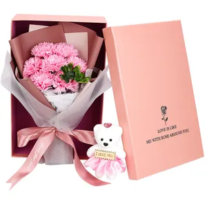 2022 Innovative Gift Flower 7 Heads Artificial PE Foam Carnation Flower Plush for Women Valentines Days Gifts