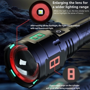 Torcia a LED Helius 30W faretto torcia a lungo raggio TYPE-C uscita di ricarica rapida ingresso lampada tattica fluorescente esterna - Product Image 6