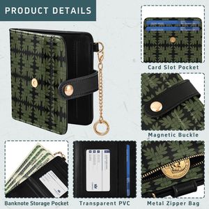 <span class=keywords><strong>Portafoglio</strong></span> da Viaggio Compatto in Pelle PU con Cerniera RFID e Tasca Portamonete, Design Hawaiano <span class=keywords><strong>Verde</strong></span>, per <span class=keywords><strong>Donna</strong></span> - Product Image 4