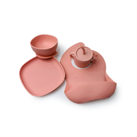 Ensemble de vaisselle en silicone pour bébé, pour enfants de 1 à 4 ans, sans BPA, motif floral, en forme de gourde, vaisselle multifonctionnelle avec poignée, 100 pièces