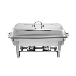 Plat Chafing en Acier Inoxydable : Ensemble Chauffe-Plats de Buffet avec Méthode de Chauffage au Combustible - Product Image 3