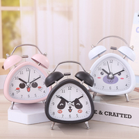Jam Alarm Meja Anak Modern Lucu, Jam Meja Samping Tempat Tidur Berbahan Logam Bertenaga Baterai untuk Dekorasi Kamar Tidur Siswa dan Rumah