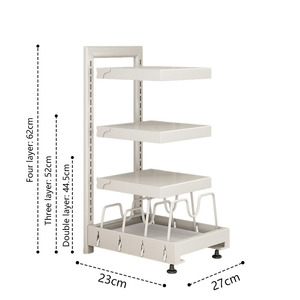 Organisateur sous l'évier, étagère de rangement pour armoire de cuisine, tiroir coulissant multi-niveaux pour casseroles, poêles, planche à découper, réglable - Product Image 5
