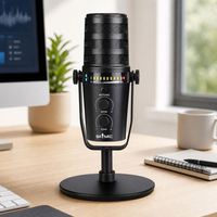 Microphone filaire professionnel RVB MV7, ensemble pour chant en direct, microphone à condensateur USB pour enregistrement sur ordinateur en direct