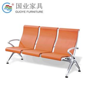 Banco de espera para aeropuerto Guoye Furniture B63PU, silla de aluminio y poliuretano con reposabrazos para espacios públicos - Product Image 1
