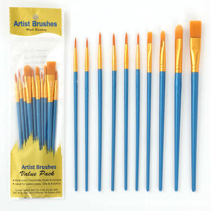 Vente directe usine, prix bas, lot de 10 pièces, manche en bois durable avec poignée confortable, OEM/marque privée disponible, nylon pour artistes - Product Image 5