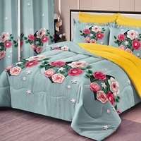 Ensembles de couettes 7 pièces literie king size ensemble de literie floral ensembles de couettes