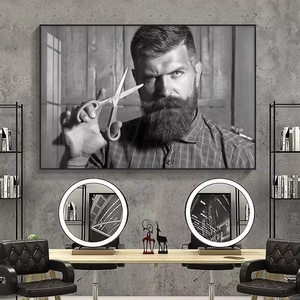 Decoración Moderna para Barbería, Pósteres de Peluquería y <span class=keywords><strong>Cuadros</strong></span> de Porcelana de Cristal Impresos, Arte de Pared para Sala de Estar - Product Image 5