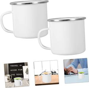 Mug en émail de 12 oz pour sublimation, tasse de camping en métal personnalisée, tasses en émail vierges blanches pour sublimation - Product Image 4