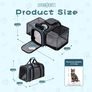 Compact <b>Foldable</b> Cat Bag - Expandable Lightweight Car Travel Carrier Cross-Border - Product Image 6