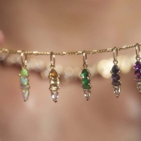 Nouveau 12 pierres de naissance du zodiaque accessoires de bijoux pour femmes pierres précieuses naturelles Zircon couleur or plaqué à la main bricolage diamant trouvé