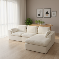 Ensemble de canapés modulaires en forme de L, écologiques, durables et économiques, avec revêtement en tissu, pour le salon d'un appartement