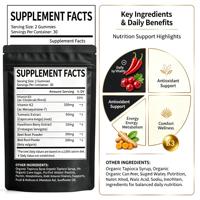 Gummies au poivre de Cayenne SYC BIO pour adultes – Soutien naturel pour un mode de vie équilibré – 60 unités – Complément alimentaire – Marque privée OEM ODM – Vente en gros