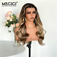 Peluca de Cabello Humano Virgen Malayo con Encaje Frontal Invisible HD 13x6, Ondulado, con Reflejos, Marca Privada de Fábrica, 100% Cabello Humano