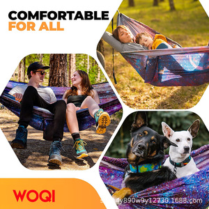 Hamac de camping portable Woqi, capacité de charge de 226 kg, tissu Oxford rectangulaire, pour la randonnée, le backpacking, les voyages, l'utilisation en plein air - Product Image 5