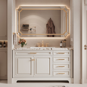 Mobile <span class=keywords><strong>Bagno</strong></span> di Lusso 2026 di Tendenza con Doppio <span class=keywords><strong>Lavabo</strong></span> e <span class=keywords><strong>Mobiletto</strong></span>, <span class=keywords><strong>Lavabo</strong></span> in Ceramica Personalizzabile <span class=keywords><strong>per</strong></span> Camera da Letto e Sala da Pranzo - Product Image 1