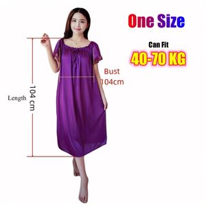 Vestido de <span class=keywords><strong>noche</strong></span> de ocio de seda helada para mujer, camisones de verano de manga corta con lazo de encaje - Product Image 4