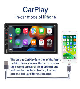 BQCC 2DIN Carplay Android Auto 汽车收音机 7 英寸电容式触摸屏 FM 发射器 立体声 BT USB AUX-in AHD 倒车辅助 - Product Image 5