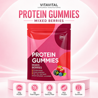 Gommes protéinées sans sucre OEM, 10-19 g de protéines, pour les cheveux, la peau et les ongles, saveurs naturelles, certifiées halal, adultes, non destinées aux femmes enceintes