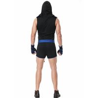 Costume de Ninja Assassin pour Homme avec Ceinture et Gants, Tenue de Cosplay d'Halloween, Design Dragon Bleu, Polyester, Quatre Saisons