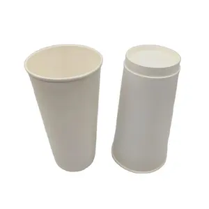 Disposable To-go Paper Cups Big Size 20 22oz Double Wall PE PLA Coated Drinking Cups With Lid