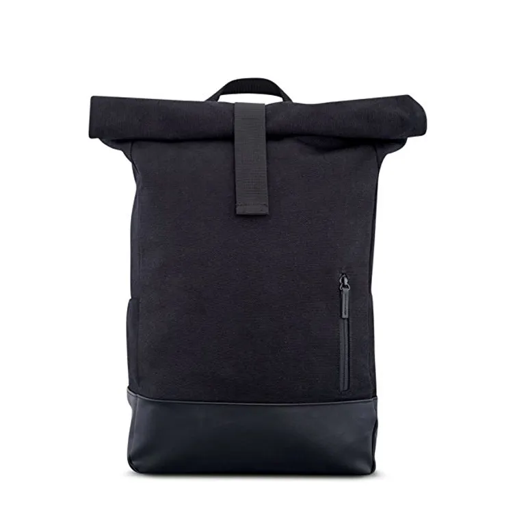 Water-repellant Durable Vintage Flexible Black Canvas Backpack