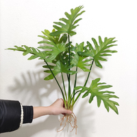 Tanaman Daun Kipas Imitasi Hampir Seperti Asli, Daun Monstera Sentuhan Nyata, Daun Taro Musim Semi, Tanaman Buatan Monstera Dengan Akar