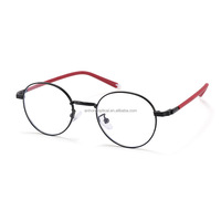 Lunettes de vue pour enfants en alliage, monture ronde en métal, anti-lumière bleue, durables, légères, à monture complète, verres transparents, motif uni, vente en gros