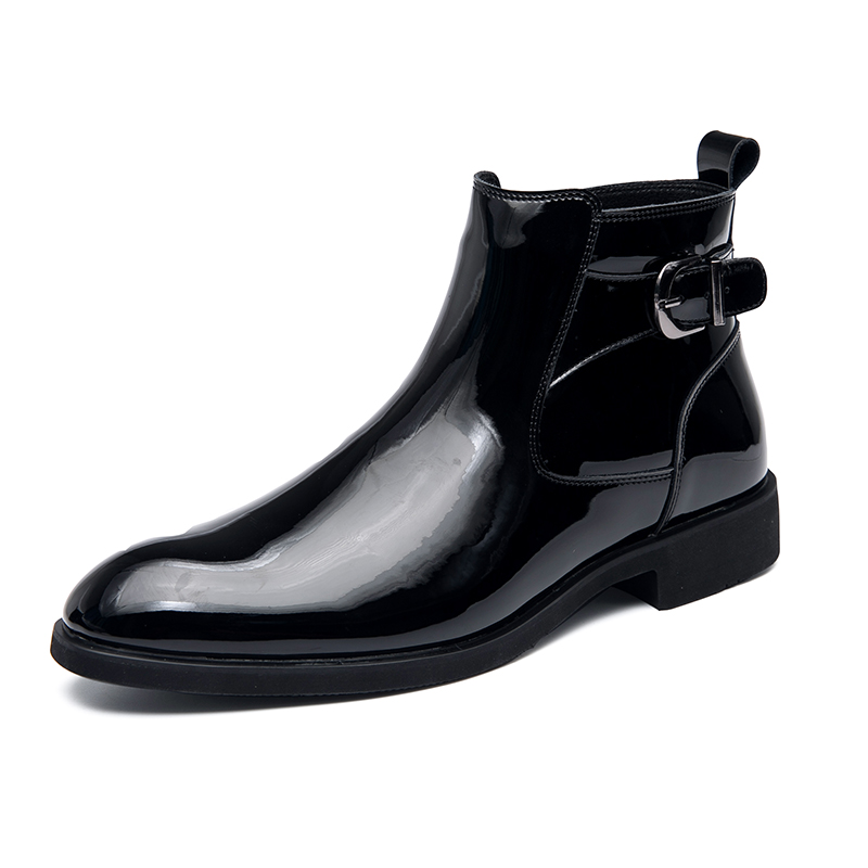 Patent Leather Dress Boots - Stylish & Durable Men's Shoes