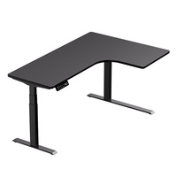 Escritorio de juegos en forma de L eléctrico ajustable en altura, escritorio de esquina de ordenador, mesa de escritorio para juegos de Pc con soporte elevador de Monitor grande