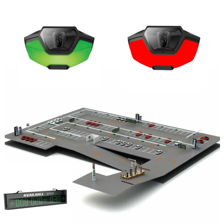 Alles-In-Één Parkeerbegeleiding Met Lagere Materiaalkosten En Lpr Videocamera Detector Parkeerslot Geleidingssysteem Met Auto Vinden