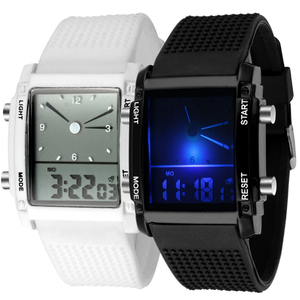<span class=keywords><strong>Montre</strong></span> numérique multifonction pour hommes, nombres de 5, accessoire de Sport, à LED, alarme Chrono, rétro, éclairage carré - Product Image 1