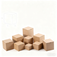 Petite boîte d'emballage en papier kraft uni couleur E en papier ondulé pour petit cadeau boîte d'expédition de produit électronique