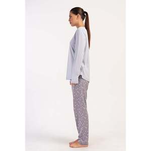 Conjunto de Pijama para Mujer, Talla XXL, Cuello Redondo, Manga Larga, Ovalado, Transpirable, Modal, Spandex, Logotipo Personalizado, Cintura Elástica, para Uso Doméstico - Product Image 2