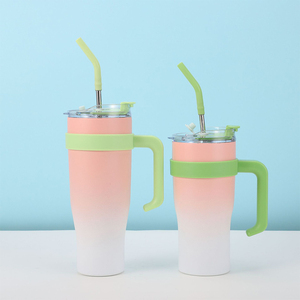 Nouvelle conception, tasse à café à double paroi en acier inoxydable, 40 oz, gobelet isotherme de voyage avec poignée - Product Image 5