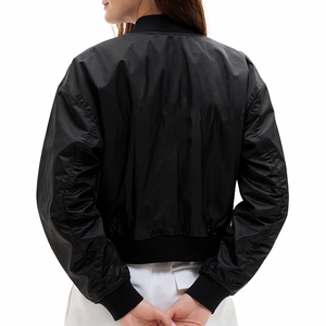Blouson aviateur pour femmes taille personnalisée teint uni bonne qualité blousons aviateur décontractés pour femmes pour vêtements de rue - Product Image 3
