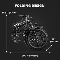 Bicicletas Eléctricas Plegables de 48V 15AH con Batería Grande, Bicicletas Eléctricas con Llantas Gruesas de 20 Pulgadas para Adultos, Bicicletas Eléctricas para Desplazamientos
