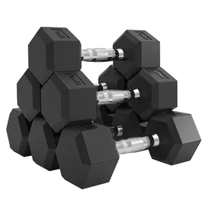 Dumbbell Set Adjustable Wholesale Home Gym Power Training Equipment Adjustable Dumbbell Hex Rubber Dumbbell Set