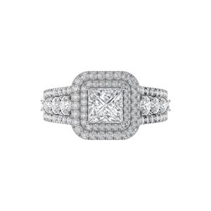 <b>Top</b> Princess Cut Lab Grown Diamond Ring 925 <b>Silver</b> 9kt, 14kt, 18kt Gold Diamond Rings for Women's Engagement Ring - Product Image 4